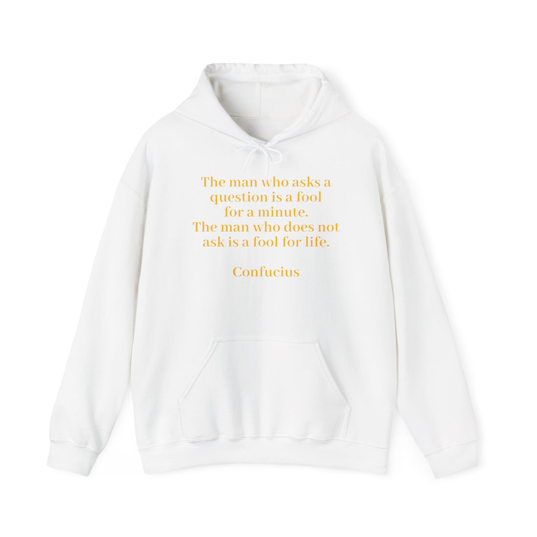 From the Superior Sentimental Brand: WisdomT Hoodie Collection of Philosophical Apparel "The man who asks a question..." Confucius