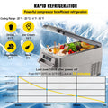 VEVOR Portable Refrigerator 37 Quart(35 Liter),12 Volt Refrigerator App Control(-4¨H~68¨H), Car Refrigerator Dual Zone with 12/24V DC & 110-240V AC for Camping, Travel, Fishing, Outdoor or Home Use