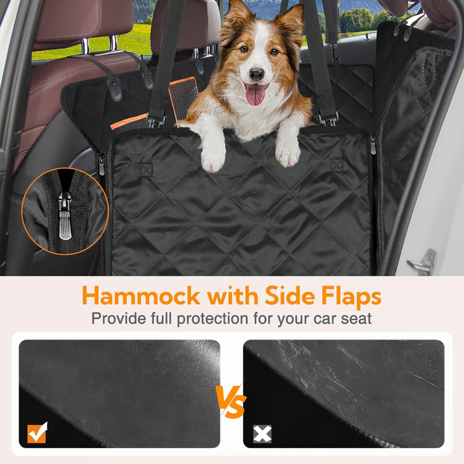 Premium Waterproof Dog Car Seat Cover with Mesh Window – Durable Anti-Scratch Non-Slip Hammock for Back Seats in Vehicles