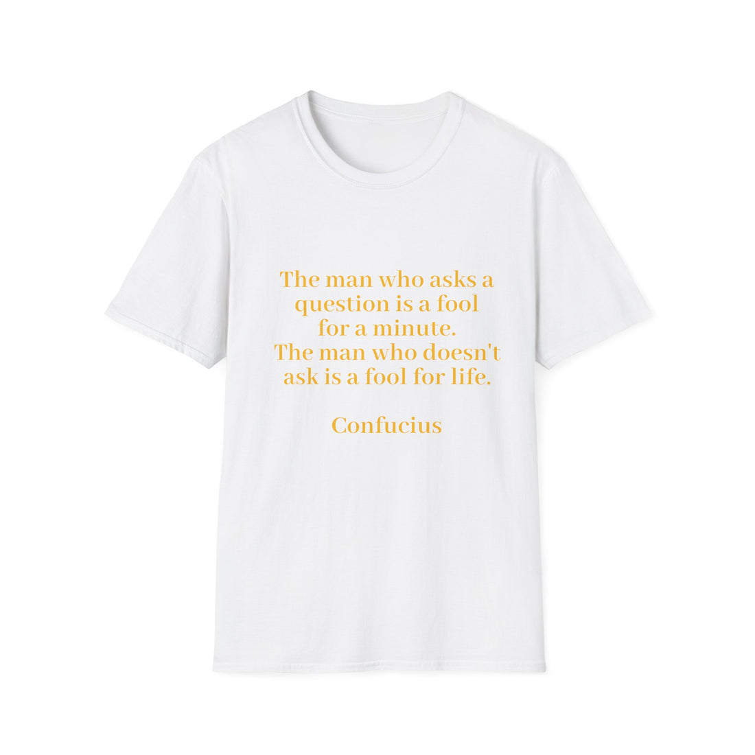 From the Superior Sentimental Brand: WisdomT Collection of Philosophical Apparel "The man who asks a question..."  Confucius  Confucius