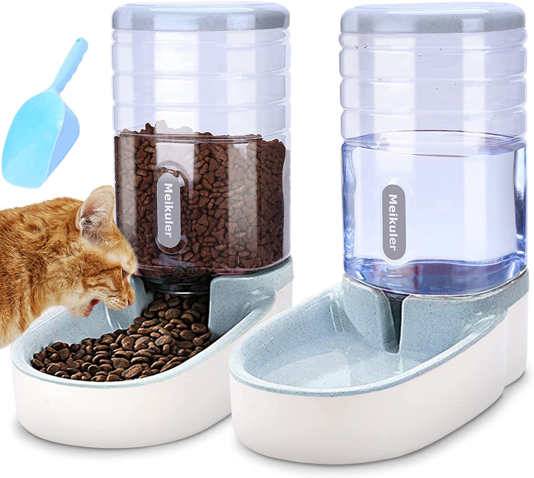 Automatic Pet Feeder and Water Dispenser Set (3.8L) for Dogs and Cats – Grey